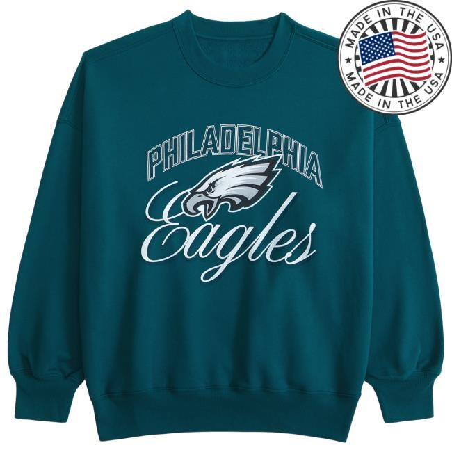 Official Abercrombie And Fitch Apparel Philadelphia Eagles Vintage Sunday Crew Neck Sweatshirt NFL by Abercrombie
