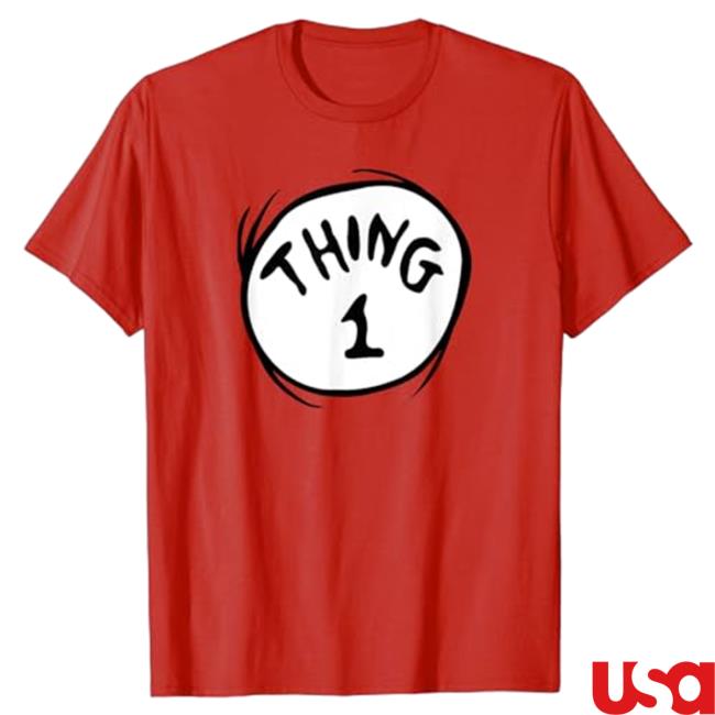 Dr. Seuss Thing 1 Emblem Shirt New