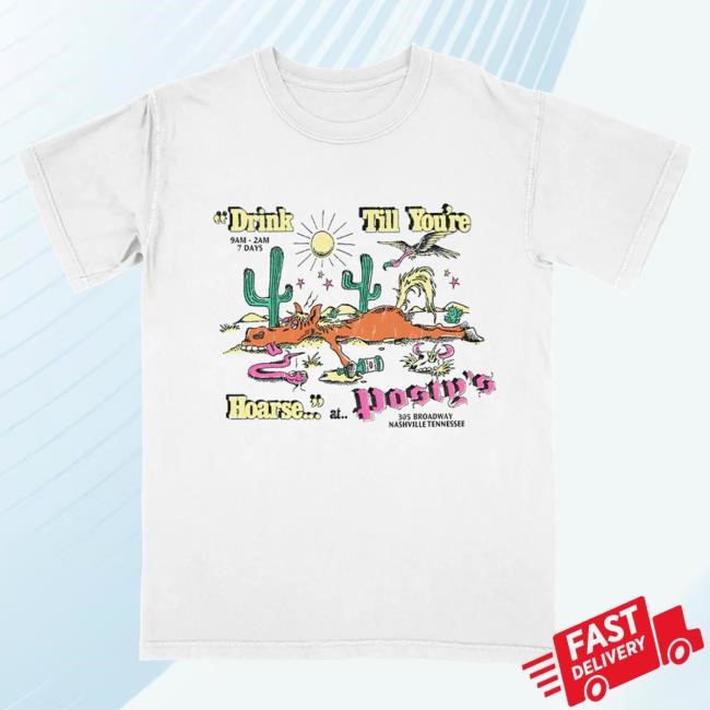 Official Post Malone Merch Store Drink Till You're Hoarse Posty's Shirt