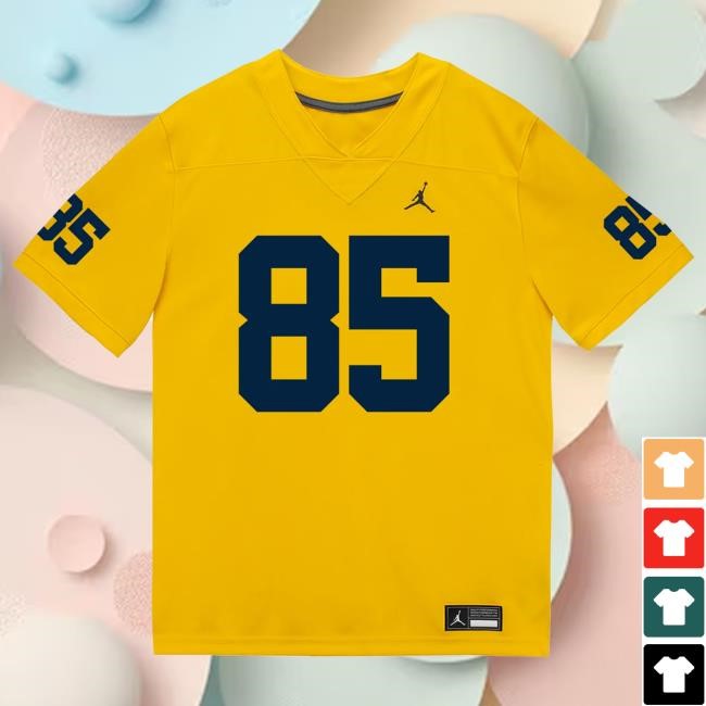 Michigan Wolverines #85 Ted Hammond Student Athlete Maize Football Jersey T Shirt The M Den Shop Official