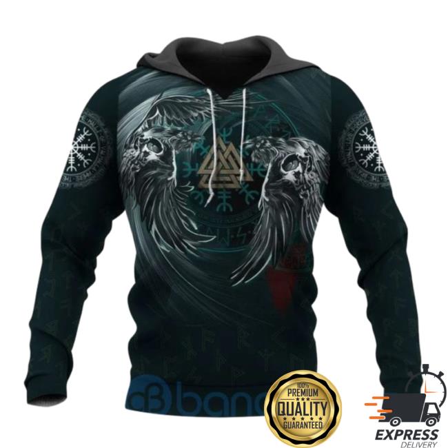 Banantees Yin Yang Raven Valknut Viking Shirt New All Over Printed 3D