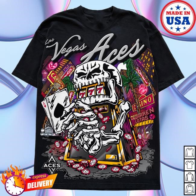 Official Warren Lotas Aces Slot Machine T Shirt - Black