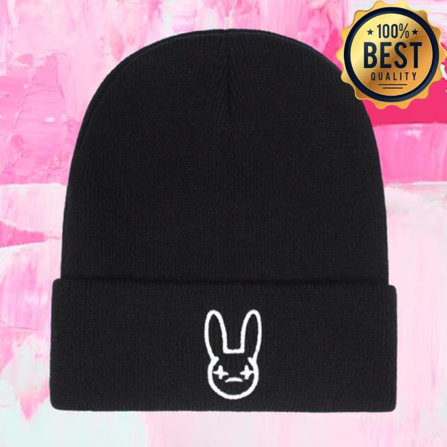 Official Bad Bunny Store Shop Merch Bad Bunny Rabbit Skull Beanie Pullover Cap