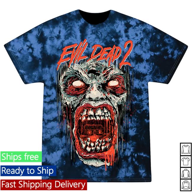 Official Cavity Colors Evil Dead 2: Possession - Tee (Groovy Black & Blue Tie Dye)
