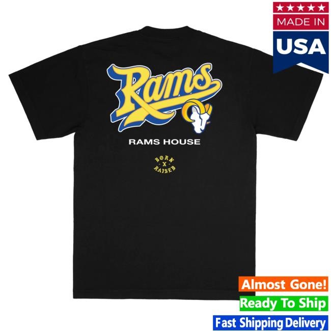 Official Born X Raised + Rams Pro Script Attractive Hoodie: Black NFL 2025 Kickoff