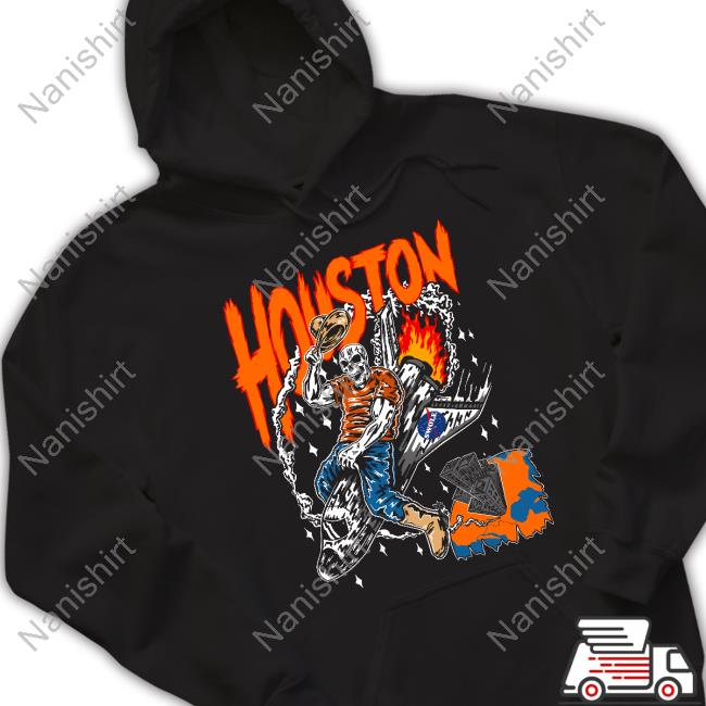 Skeleton Driving Rocket Pattern Shirt
