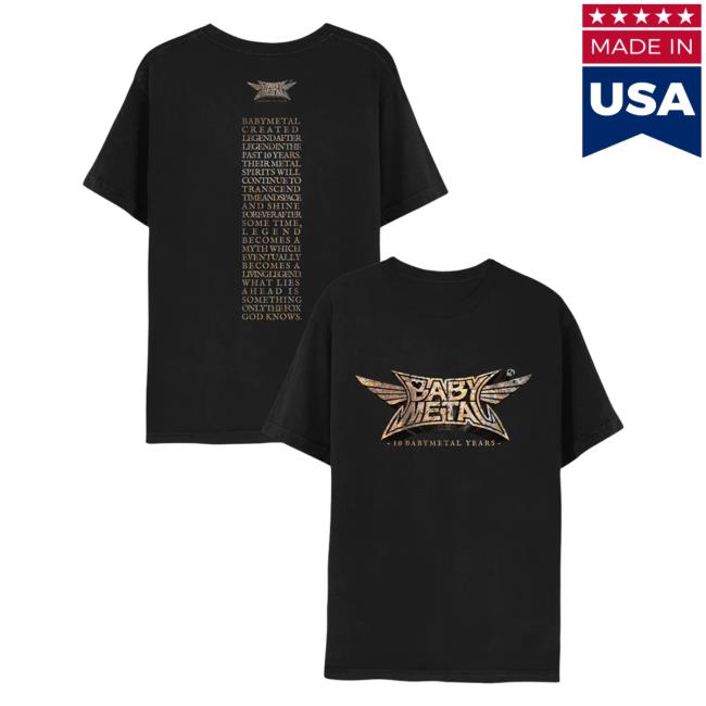 Official Baby Metal Merch Store BabyMetal "10 Babymetal Years" T Shirt Baby Metal Apparel Clothing Shop