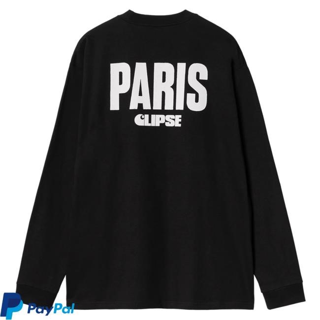 Carhartt Wip X Clipse Paris Long Sleeve Tee Shirt (Black) | Clipse Merch Store Official