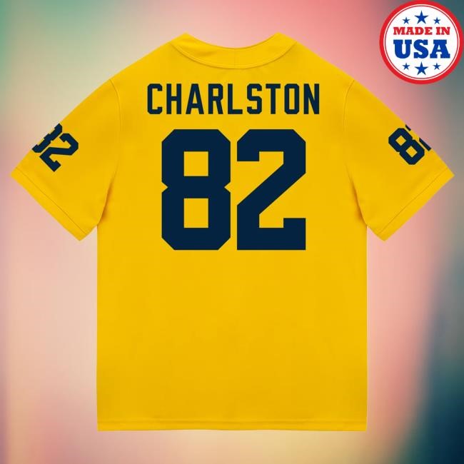 The M Den Michigan Wolverines #82 CJ Charlston Student Athlete Maize Football Jersey T Shirt