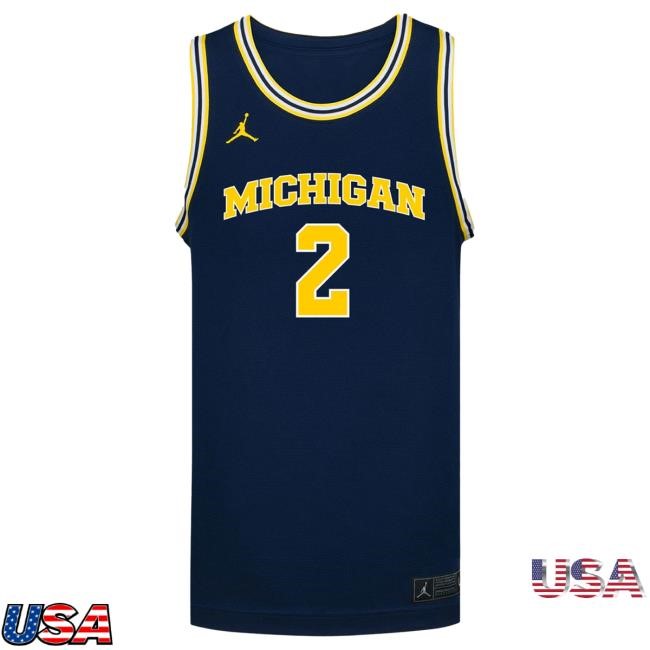 Michigan Wolverines #2 L.J Cason Student Athlete Blue Basketball Jersey T Shirt | The M Den Official Merch Store Shop