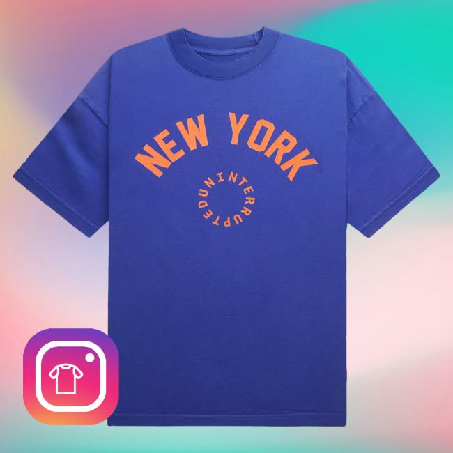 Official Maverick Carter Uninterrupted Clothing Store Shop New York Circle Logo Top Shirt Blue Mavcarter