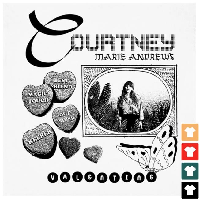 Official Hellomerch Courtney Marie Andrews Valentine White New Shirt Hello Merch