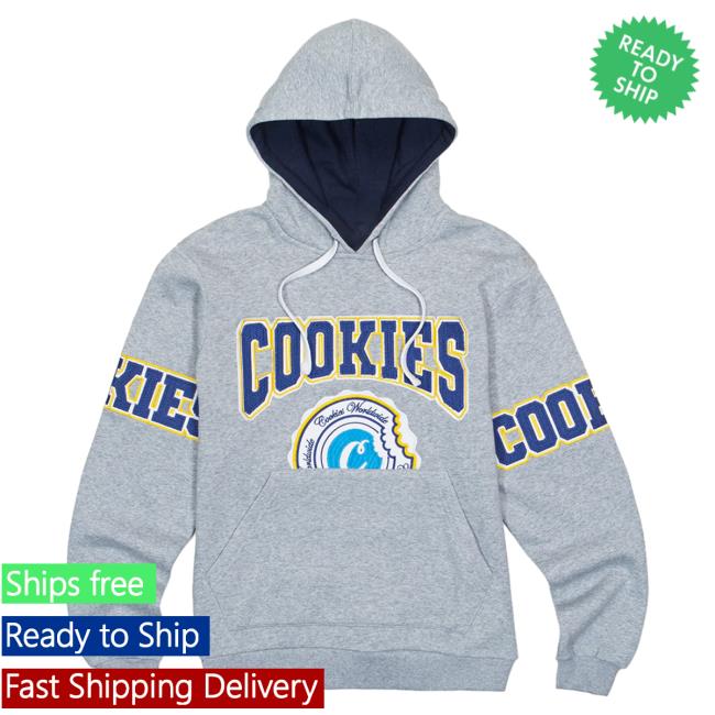 Official Cookies Merch Store Double Up Popover Hoodie Heather Grey