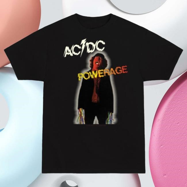 Official Ac Dc Merch Store AC/DC Powerage Black Attractive Shirt Ac Dc Shop Acdc Clothing