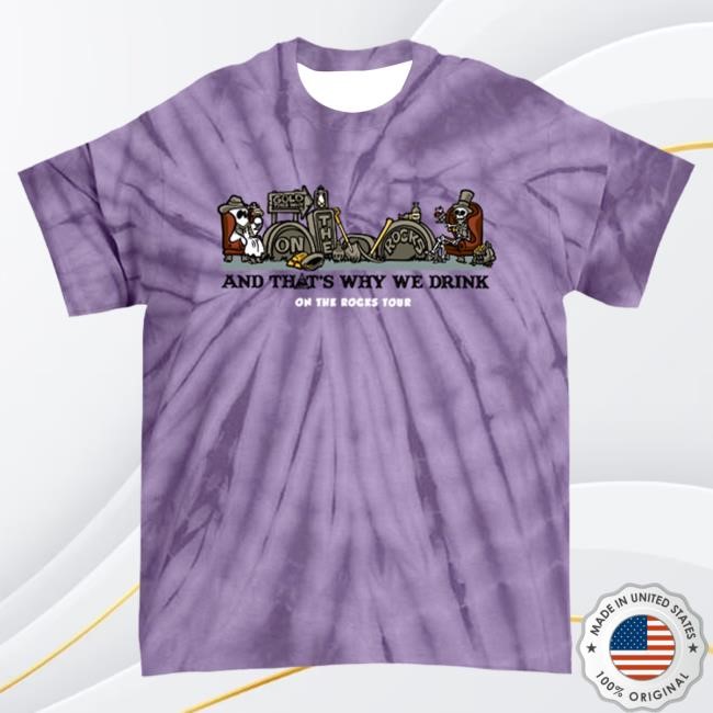 Official Atwwd Merch And Thats Why We Drink Merch On The Rocks Tour Dye Tshirt (Spider Purple)