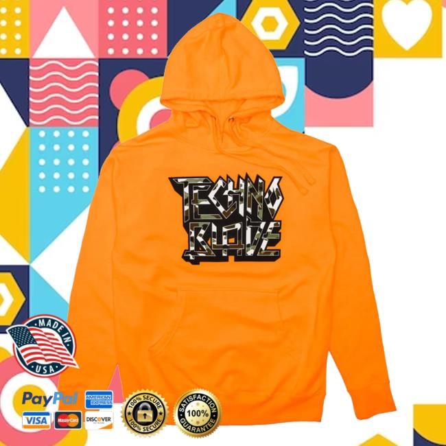 Technoblade Official Merch Shop Camo Wordmark Hoody (Orange) Technoblade Clothing Store Apparel