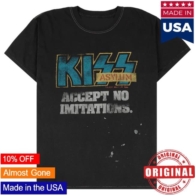 Kiss x Lost Love: Accept No Imitations Upcycled T Shirt Kiss Band Official Merch Store