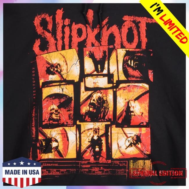 Slipknot 9 Square Hood (Black) Slipknot Merch Store Shop Official Slipknot 9 Square Pullover Hoodie (Black) Slipknot Merch Store Shop Official