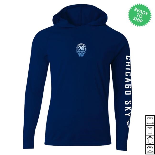 Chicago Sky Team 20th Anniversary Performance Hoodies Chicago Sky Official Shop Merch Store