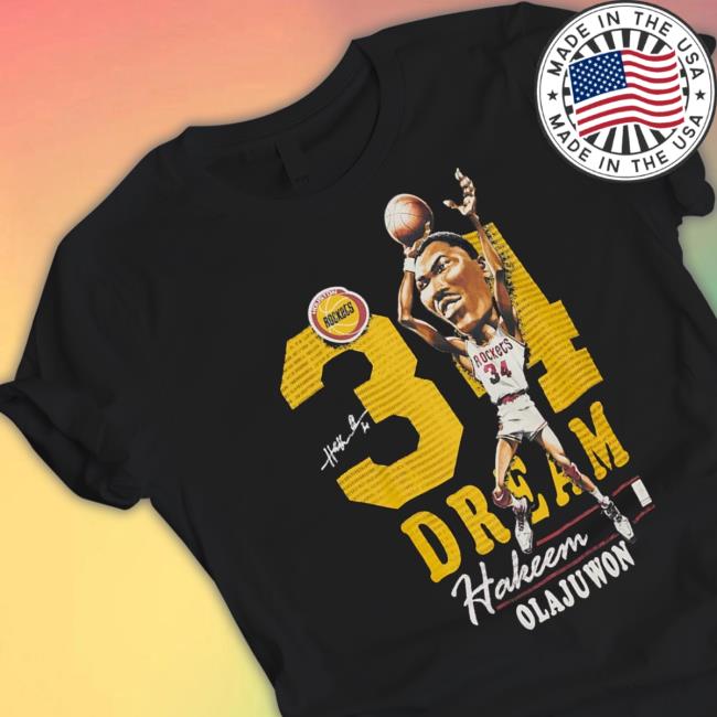 Mitchell & Ness Hakeem Olajuwon Houston Rockets Hardwood Classics Caricature Tee