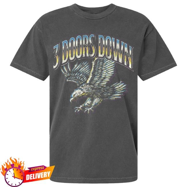 Official 3 Doors Down Merch Chrome Eagle New Shirt