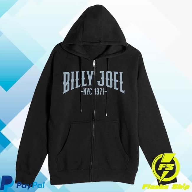Official Billy Joel Merch Store Billy Joel "NYC 1971 Varsity" Zip Popover Sweatshirt Billy Joel Shop BillyJoel