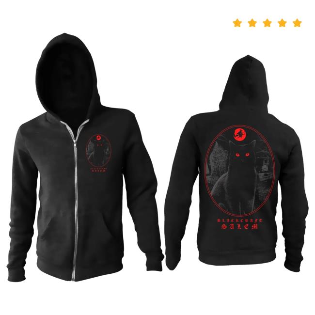 Blackcraft Cult Clothing Store BlackcraftCult Salem Cat - Zip Up Sweater