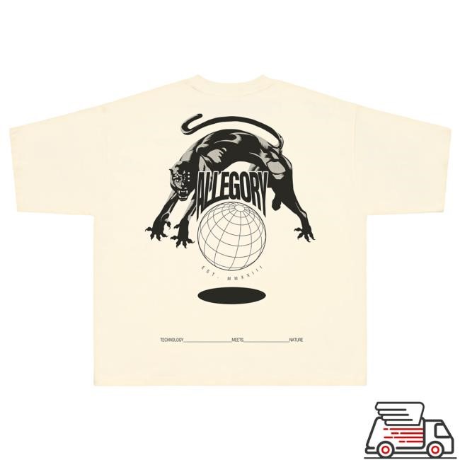 Official Allegory Clothing Nature_Technology Heavyweight Cropped Fit Tshirt / White Allegory House Merch