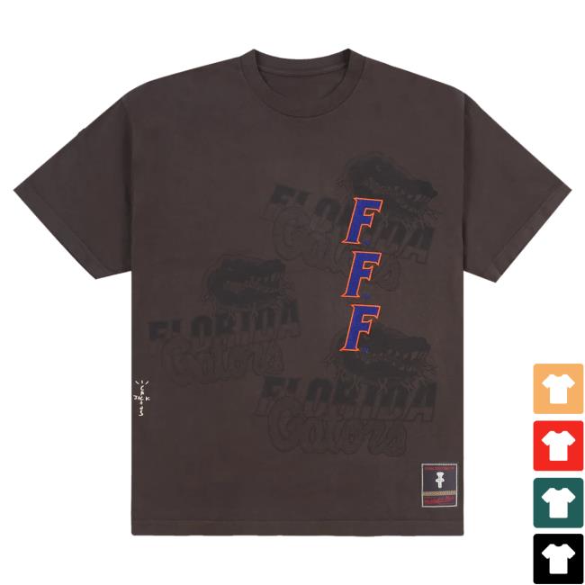 Official Travis Scott Utopia Merch Store CJ X M&N X UNIVERSITY OF FLORIDA SEAL Top Shirt Travis Scott Apparel Clothing TravisScott