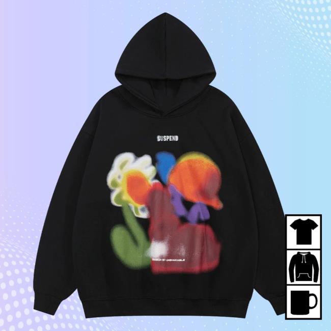 Official Aelfric Eden Clothing Merch Store Aelfric Eden Floral Blurring Design Pullover Hoodie Black AelfricEden