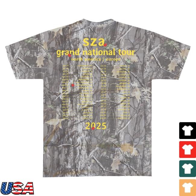 Official Sza Merch Store Sza I Heart SZA Camo T Shirt Light Wash Solana Imani Rowe