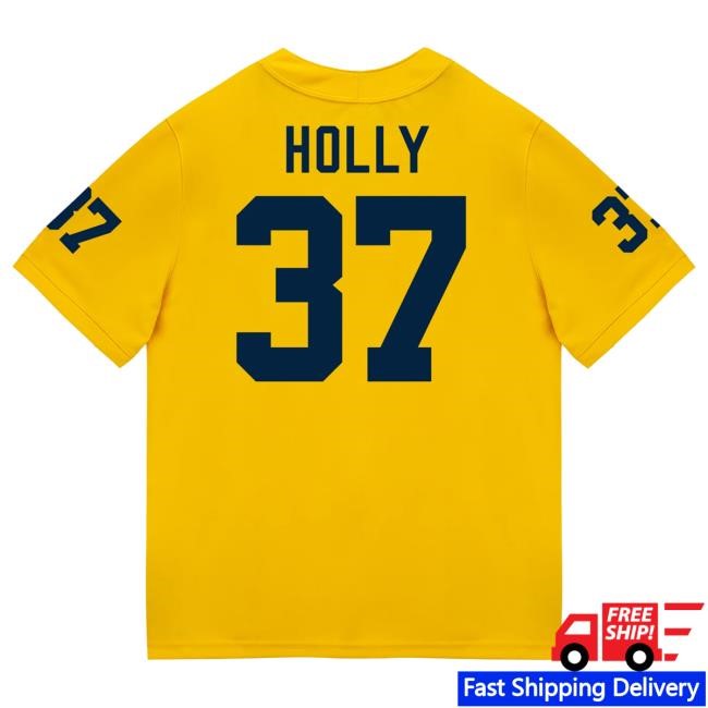 Michigan Wolverines #37 Julius Holly Student Athlete Maize Football Jersey Top Shirt The M Den Shop