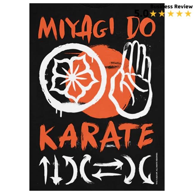 Official Cobra Kai Merch Miyagi Do Directions Unisex Black Tee