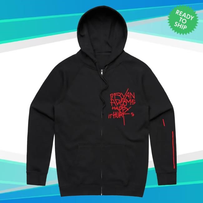Official Bryan Adams Red Tape / So Happy It Hurts - Black Zip Hood BryanAdams