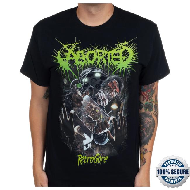 Official Indie Merch Store Shop Aborted "Retrogore" Attractive Shirt IndieMerchStore