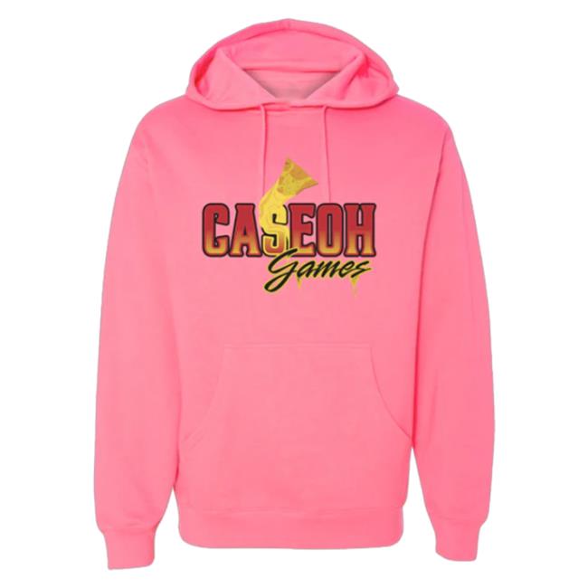 Official Caseoh Game Merch Caseoh Games Caseohgames Hooded Sweatshirt Pink