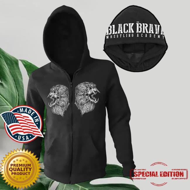Official Black And Brave Double Lions - Zip Up Hood