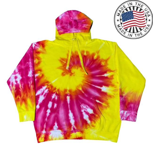 Official The Tie Dye Company Pink & Yellow Spiral Tie Dye Crew neck Sweatshirt
