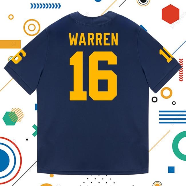 The M Den Michigan Wolverines #16 Davis Warren Student Athlete Blue Football Jersey T Shirt