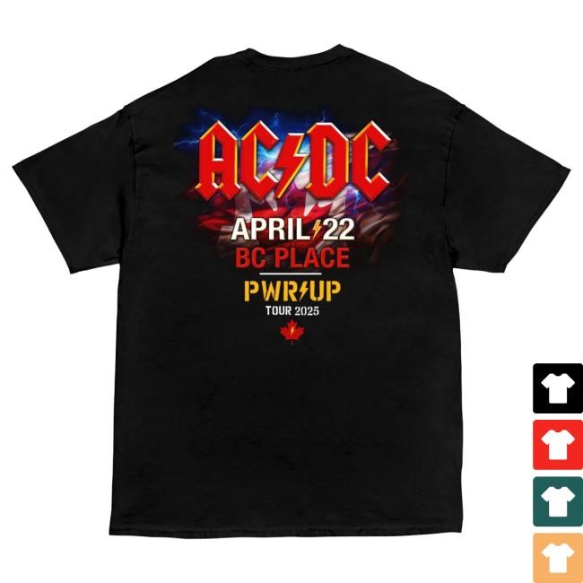 Official AcDc Merch Store Ac/Dc Vancouver PWR UP Tour Tee