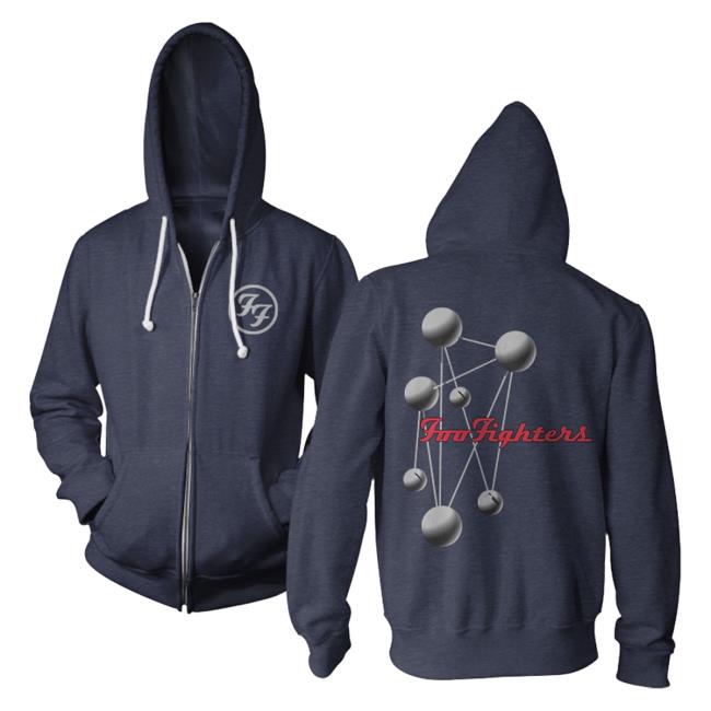 Official Merch Bar Foo Fighters Molecules Zip Up Hoodies FooFighters Merchbar