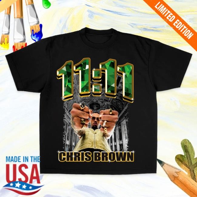 Chris Brown Emeralds & Gold Black S/S Shirt 2024