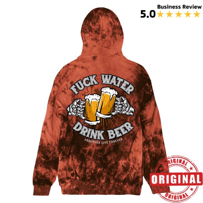 Official Linda Finegold Merch Store Fuck Water Drink Beer Long Sleeve Eruption Tie Dye Lindafinegold Clothing Shop Tie-Dye