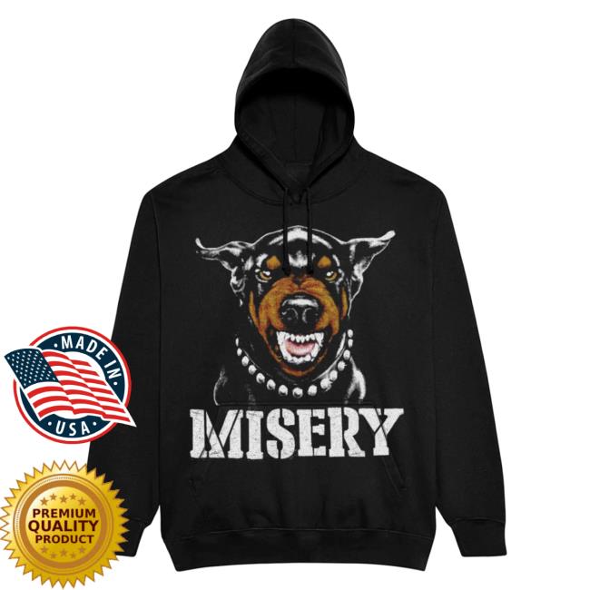 Official Misery Worldwide Misery Worldwide Beware Of The Dog Jumbo Print Hoody Black