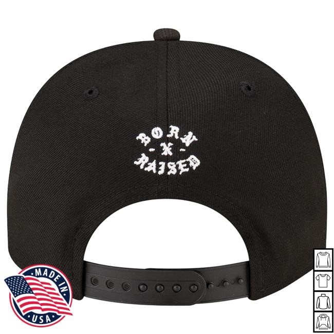 Official NFL Clothing Men's Baltimore Ravens New Era Born x Raised Black A-Frame 9FIFTY Snapback Cap ArizonaCardinals