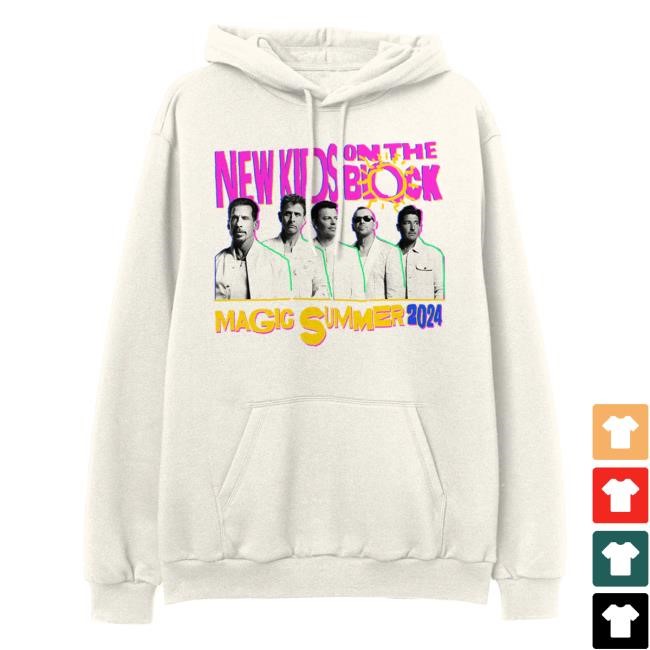 Official Shop NKOTB Limited Edition Clarkston Event Merch Magic Summer 2024 Sun Logo Pull Over Hoodie New Kids On The Block Merch
