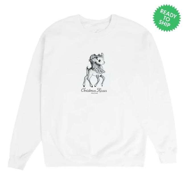 Ariana Grande Christmas Kisses Reindeer Pullover Crewneck Sweatshirt Ariana Grande Merch Shop