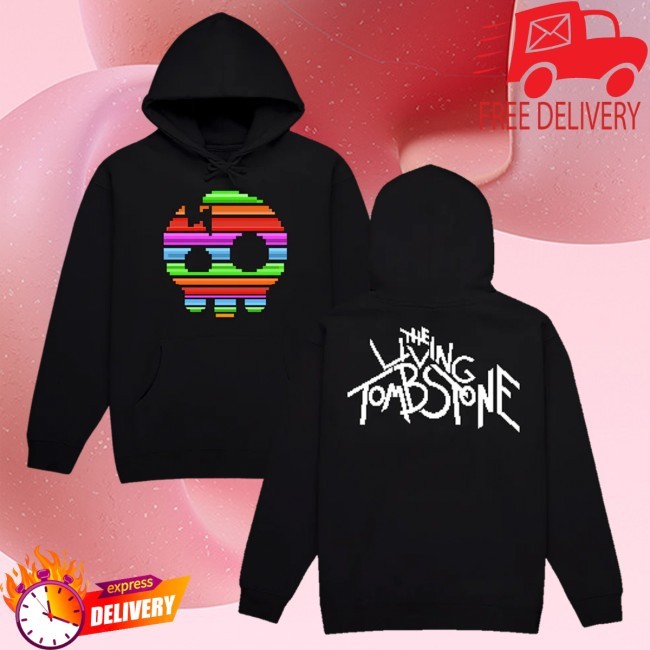The Living Tombstone - 8 Bit Rainbow Skull Black Pullover Hoodie