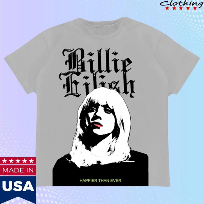 Official Interscope Records Billie Eilish Merch Store Look Away Grey Top Shirt Billie Eilish Apparel Clothing Shop