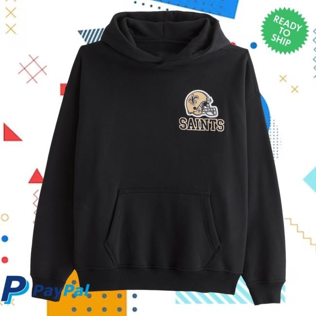 Official Abercrombie And Fitch Store New Orleans Saints Graphic Hood